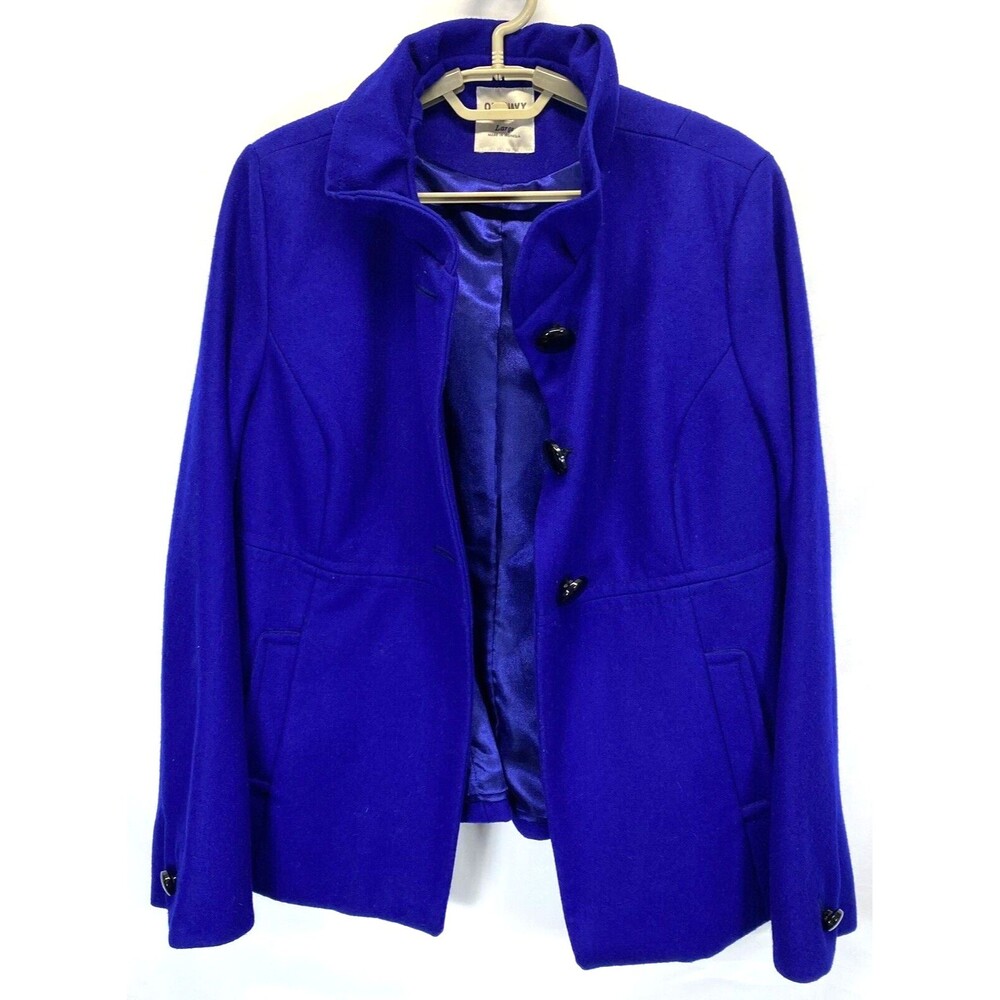 Old Navy Womens Blazer/Coat Size Large Royal Blue Wool Blend Business Career